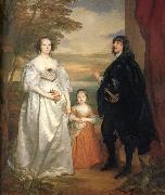 Anthony Van Dyck James,seventh earl of derby,his lady and child oil painting